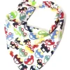 Babador bandana com estampa de carrinhos coloridos