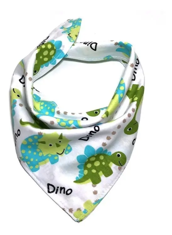Babador bandana com estampa de dinossauros